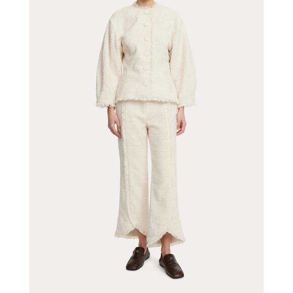 By Malene Birger Pants - BY MALENE BIRGER Ivory Nadihas Bouclé Crop Trousers Size 6 / 27" NWT
